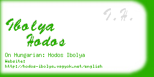 ibolya hodos business card